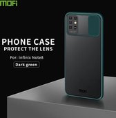 Voor INFINIX Note8 MOFI Xing Dun-serie PC + TPU Anti-peep Waterdicht en anti-drop All-inclusive beschermende schaal, doorschijnend Frosted (groen)
