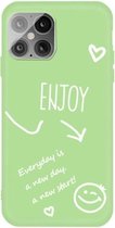 Geniet van Smiley Heart Pattern Shockproof TPU Case voor iPhone 12 Pro Max (groen)