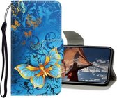 3D Gekleurde Tekening Horizontale Flip PU Leren Case met Houder & Kaartsleuven & Portemonnee Voor iPhone 12 Pro Max (Jade Butterfly)
