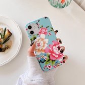 Bloem- en bladpatroon schokbestendig TPU beschermhoesje voor iPhone 11 Pro Max (1)