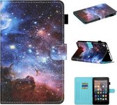 Voor Amazon Kindle Fire HD 7 2015/2017/2019 Gekleurde Tekening Stiksels Horizontale Flip Leren Case met Houder & Kaartsleuven & Slaap / Wekfunctie (Sterrenhemel)