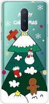 Voor OnePlus 8 Christmas Series transparante TPU beschermhoes (drielaagse kerstboom)