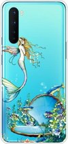 Voor OnePlus Nord schokbestendig geverfd transparant TPU beschermhoes (zeemeermin)