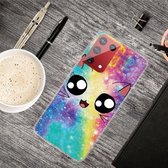 Voor Samsung Galaxy S21 5G schokbestendig geverfd transparant TPU beschermhoes (Starry Cute Cat)