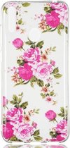 Rosa Multiflora Flower Pattern Noctilucent TPU Soft Case voor Huawei Y7 Pro (2019)