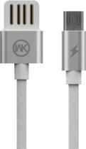 WK WDC-055m 2,4 A Micro USB Babylon-laadgegevenskabel van aluminiumlegering, lengte: 1 m (wit)