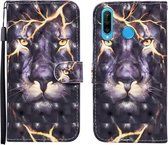 Voor Huawei P30 lite 3D Geschilderd Patroon Horizontale Flip Leren Case met Houder & Portemonnee & Kaartsleuf & Lanyard (Thunder Lion)