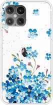 Voor iPhone 12/12 Pro schokbestendig geverfd transparant TPU beschermhoes (sterbloem)