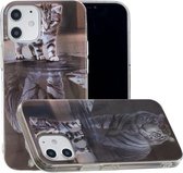 Voor iPhone 12/12 Pro Painted Pattern TPU beschermhoes (Cat Tiger)