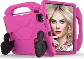 Voor iPad Air 2020 10.9 EVA Materiaal Kinderen Platte Anti Falling Cover Beschermende Shell Met Duimbeugel (Rose Rood)