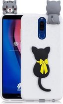 Voor Huawei Mate 10 Lite 3D Cartoon patroon schokbestendig TPU beschermhoes (kleine zwarte kat)