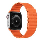 Magnetische vervangende horlogeband met twee lussen voor Apple Watch Series 6 & SE & 5 & 4 44 mm / 3 & 2 & 1 42 mm (oranje)