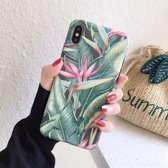 Geschilderde IMD Matte TPU telefoon beschermhoes voor iPhone XS Max (bananenblad)