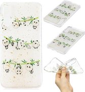 Voor Huawei Nova 5 Cartoon Patroon Goudfolie Stijl Dropping Lijm TPU Zachte Beschermhoes (Panda)