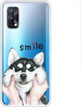 Voor OPPO Realme X7 Pro Gekleurde tekening Clear TPU Cover Beschermhoesjes (Pinch Face Dog)