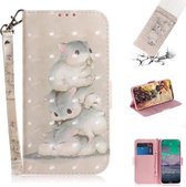 Voor Nokia 3.4 3D Gekleurde Tekening Horizontale Flip Leren Case met Houder & Kaartsleuven & Portemonnee & Lanyard (Eekhoorns)