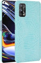 Voor OPPO Realme 7 Pro schokbestendige krokodiltextuur pc + PU-hoes (lichtgroen)