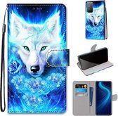Voor Huawei Honor X10 / X10 Pro Gekleurde Tekening Cross Textuur Horizontale Flip PU Leren Case met Houder & Kaartsleuven & Portemonnee & Lanyard (Dick Rose Wolf)