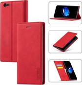 LC.IMEEKE Sterk magnetisme Ultradunne horizontale flip schokbestendige matte TPU + PU lederen tas met houder & kaartsleuven en portemonnee voor iPhone 6 Plus / 6s Plus (rood)