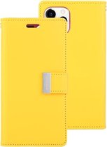 Voor iPhone 12 Pro Max GOOSPERY RICH DAGBOEK Crazy Horse Texture Horizontale Flip Leren Case met Houder & Kaartsleuven & Portemonnee (Geel)