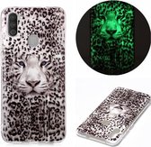Voor Samsung Galaxy A11 Lichtgevende TPU zachte beschermhoes (Leopard Tiger)