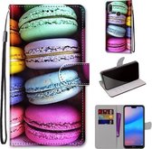Voor Huawei P20 Lite / nova 3e Gekleurde Tekening Cross Textuur Horizontale Flip PU Lederen Case met Houder & Kaartsleuven & Portemonnee & Lanyard (Kleurrijke Taarten)