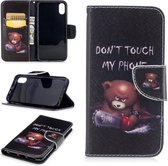 Gekleurde tekening patroon horizontale flip lederen hoes voor Xiaomi Mi 6, met houder & kaartsleuven & portemonnee (beer)