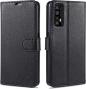 Voor OPPO Realme 7 4G AZNS Schapenvacht Textuur Horizontale Flip Leren Case met Houder & Kaartsleuven & Portemonnee (Zwart)