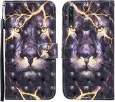 Voor Huawei Y6p 3D Geschilderd Patroon Horizontale Flip Leren Case met Houder & Portemonnee & Kaartsleuf & Lanyard (Thunder Lion)