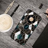Voor Huawei Mate 40 Pro + Frosted Fashion Marble Shockproof TPU beschermhoes (Hexagon Black)
