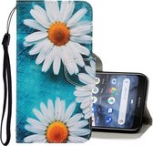 Voor Nokia 3.2 3D Gekleurde Tekening Horizontale Flip PU Lederen Case met Houder & Kaartsleuven & Portemonnee (Chrysanthemum)