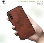 PINWUYO schokbestendige waterdichte volledige dekking PC + TPU + huid beschermhoes voor Huawei Honor 9X / Honor 9X Pro (bruin)