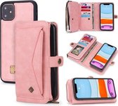 Voor iPhone 11 POLA Multifunctionele TPU + pc Magnetische horizontale flip lederen hoes met houder & kaartsleuven & portemonnee & fotolijst (roze)