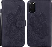 Voor Samsung Galaxy S20 Retro Skin Feel Butterflies Embossing Horizontale Flip Leather Case met houder & kaartsleuven & portemonnee (zwart)