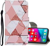 Voor iPhone XS Max Gekleurd tekeningpatroon Horizontaal leren flip-hoesje met houder & kaartsleuven en portemonnee (marmer)