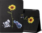 Voor Amazon Kindle Fire HD8 (2020) Gekleurde tekening Horizontale flip lederen tas met houder & kaartsleuven & slaap- / wekfunctie (olifant)