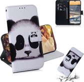 Voor Nokia 5.3 Gekleurde tekening Horizontale lederen flip case met houder & kaartsleuf & portemonnee (Panda)