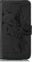 Veerpatroon Litchi Texture Horizontale Flip Leren Case met Portemonnee & Houder & Kaartsleuven voor Galaxy M30s (Zwart)