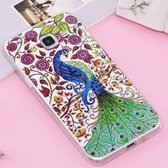 Voor Galaxy J3 (2016) / J310 Noctilucent IMD Pauw Patroon Zachte TPU Case Protector Cover