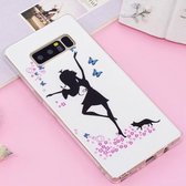Voor Galaxy Note 8 Noctilucent IMD Dancing Girl Pattern Soft TPU Back Case Protector Cover