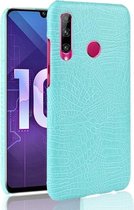 Schokbestendige krokodiltextuur pc + PU-hoes voor Huawei Honor 10i / 20i (groen)