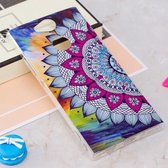 Voor Sony Xperia XA2 Noctilucent Half Flower Pattern TPU Soft Back Case Beschermhoes