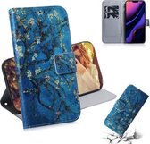 3D Gekleurde Tekening Horizontale Leren Flip Case, met Houder & Kaartsleuf & Portemonnee Voor iPhone 11 Pro Max (Abrikozenbloem)