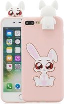 Voor iPhone 7 Plus / 8 Plus Cartoon schokbestendige TPU-beschermhoes met houder (konijn)