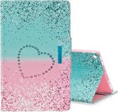 Voor Amazon Kindle Fire HD10 Gekleurde Tekening Patroon Horizontale Flip Leren Case met Houder & Kaartsleuf & Portemonnee (Twee Kleur Liefde Zand)