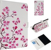 Voor Amazon Kindle HD10 2017 Gekleurde Tekening Patroon Horizontale Flip PU Lederen Case met Houder & Kaartsleuven (vlinder Liefde Bloem)