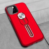 Schokbestendige TPU + pc-beschermhoes met houder voor iPhone 11 (rood)