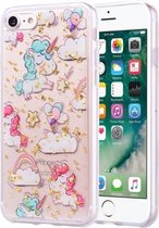 Goudfoliestijl Dropping Glue TPU zachte beschermhoes voor iPhone 7 Plus (pony)