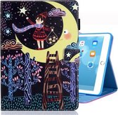 Voor iPad 10.2 inch Gekleurde Tekening Patroon Horizontale Flip Leren Case met Houder & Kaartsleuven & Fotolijst (Star Picking Girl)