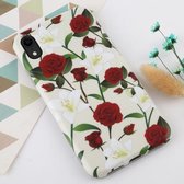 Voor iPhone XR Flower Pattern TPU Protecitve Case (Red Rose)